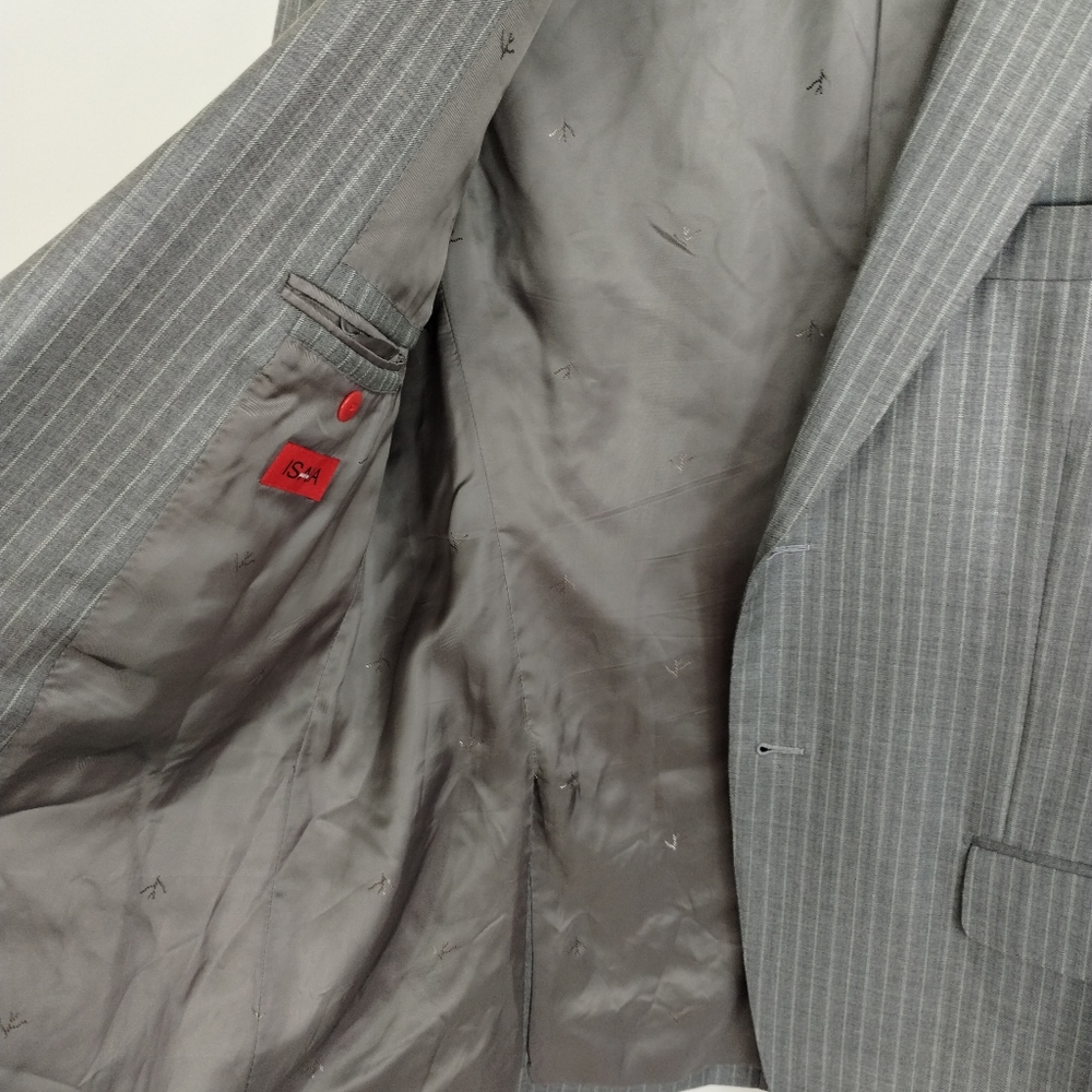 Isaia Napoli Chalk Stripes Men’s Blazer Size 42R - Picture 10 of 13